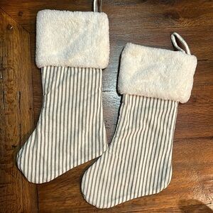 Gigi Seasons cotton striped Christmas Stockings-set of 2